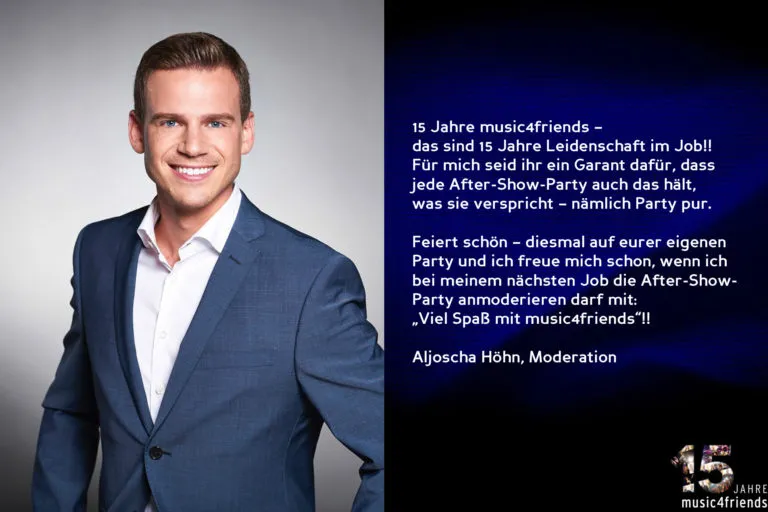 Feierliche Gratulation zum 15. Jubiläum von Music4Friends mit Wegbegleitern.